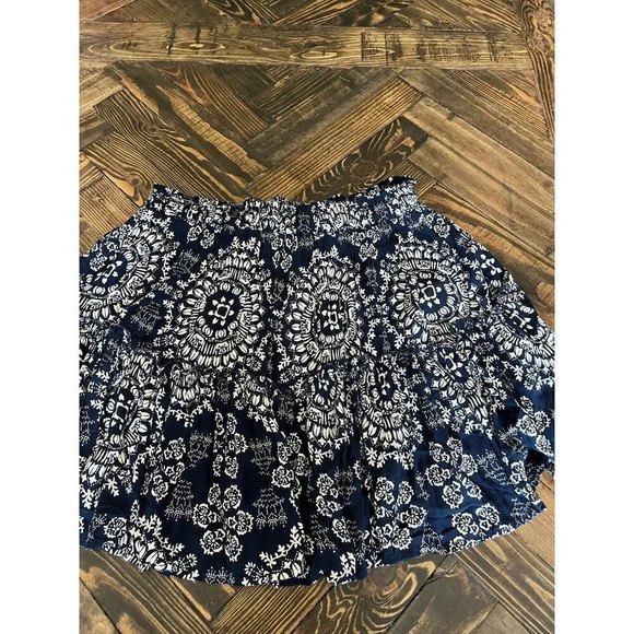 NWT Revel Navy White Cottage Core Boho Granny Hippie Western Women Medium Skirt - Picture 11 of 12